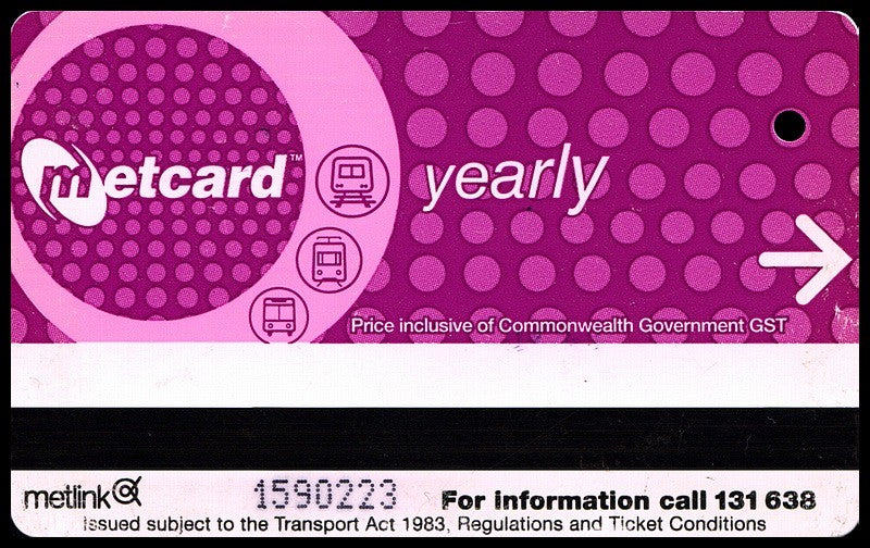 Vintage Metcard Sticker - Yearly