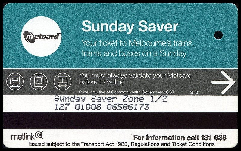 Vintage Metcard Sticker - Sunday Saver